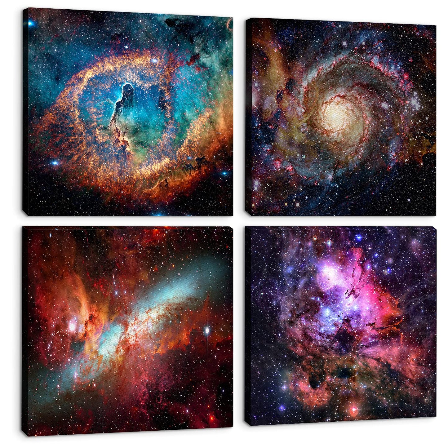 Space Decor for Boys Room Galaxy Canvas Pictures Nebula Wall Art Kids Bedroom Outer Space Room Decor Interstellar Posters Astronomy Painting Universe Artworks for Living Room Home Decoration 12x12" 4