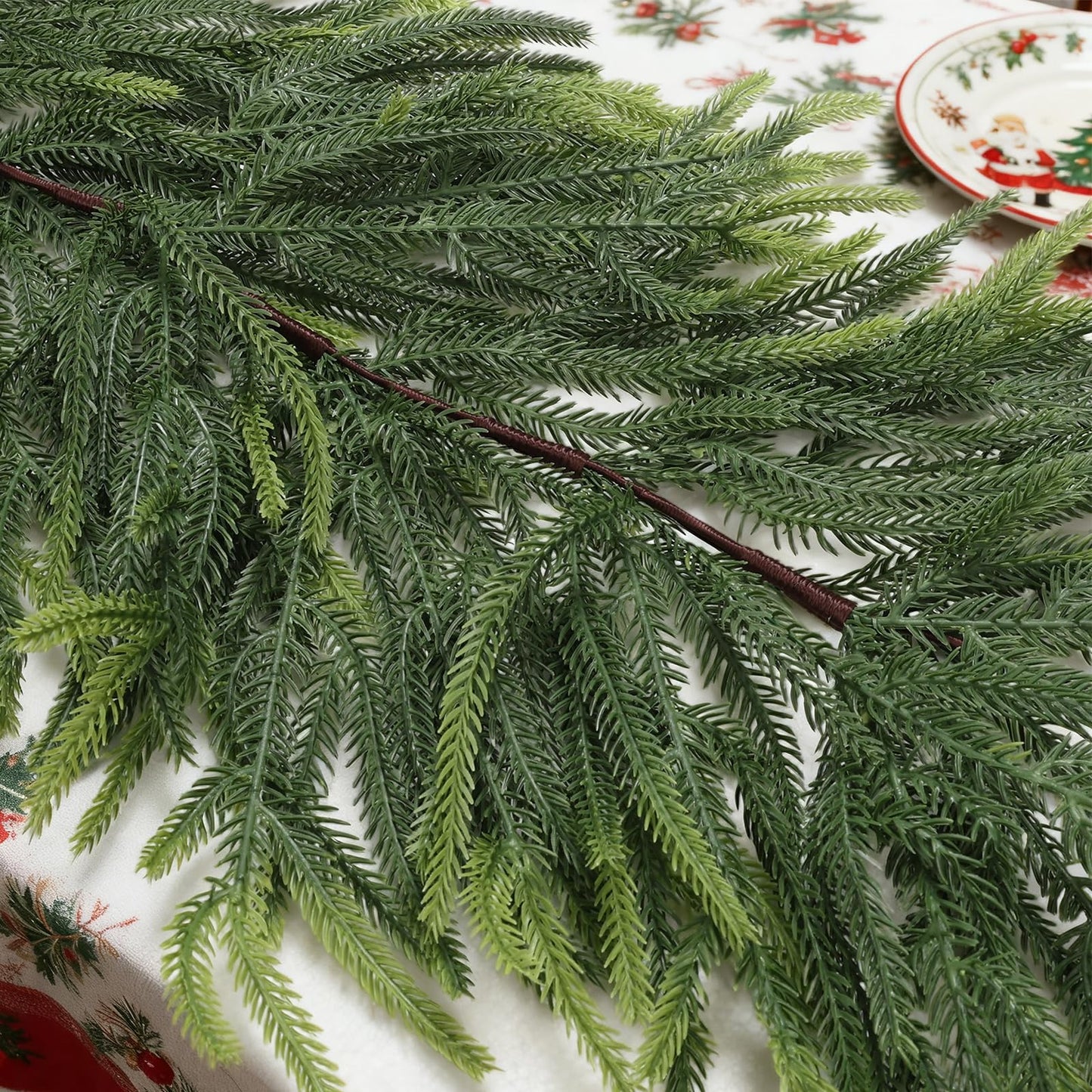 Homiton 6ft Christmas Norfolk Pine Garland, Artificial Real Touch Pine Garlands, Christmas Greenery Garland for Xmas Mantle Fireplace Table Outdoor Indoor Decoration (1, 6 FT)