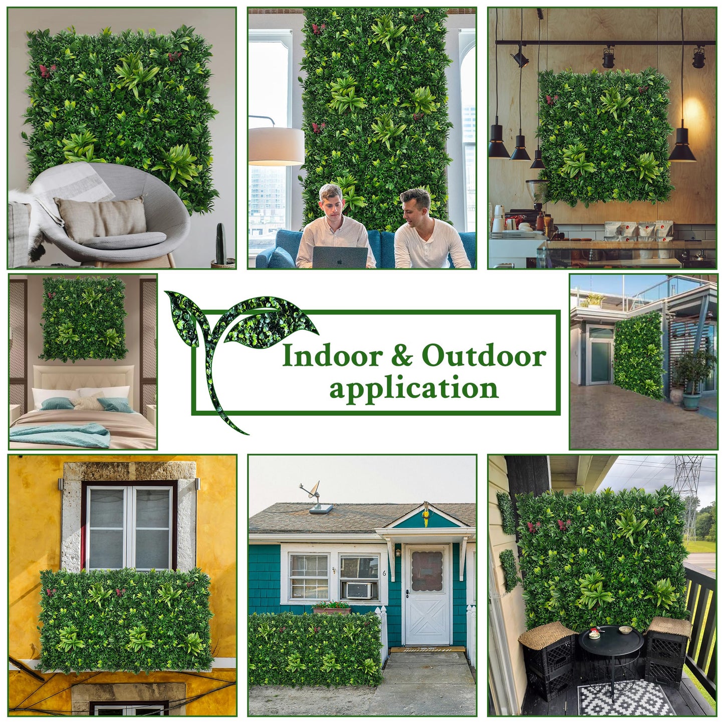ODTORY Artificial Boxwood Panels: 20"x20" 12P UV-Anti Fake Grass Ivy Privacy Hedge Greenery Backdrop Fence Wall Screen for Garden Fence Covering Privacy, Outdoor Indoor Home Decor