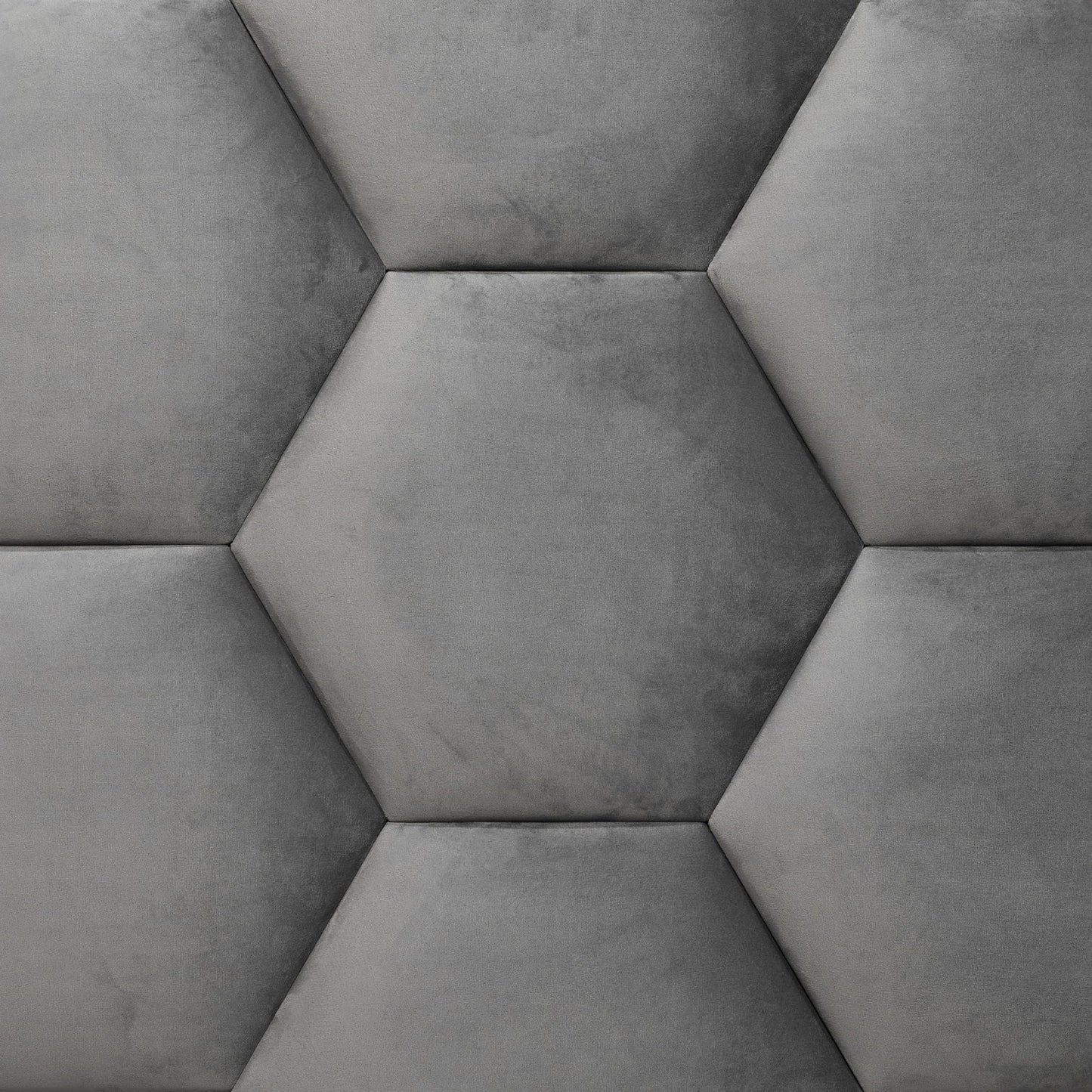 Wall!Supply - Gray Hexagon Velvet Wall Panels - Plush Textile Wall Covering for Feature Walls - Textured Peel-and-Stick Wallpaper Alternative - Sound Dampening - Easy DIY Installation (2-Pack)