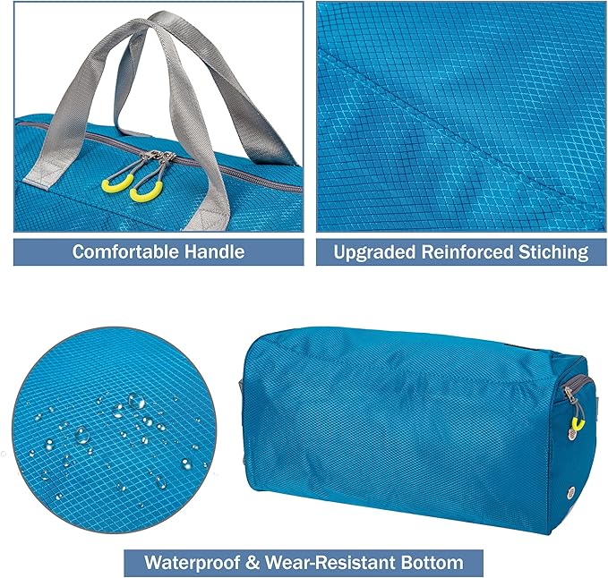 Kuston Sports Gym Bag with Shoes Compartment, Trolley Sleeve and Wet Pocket Gym Duffel Bag Overnight Bag-Upgraded