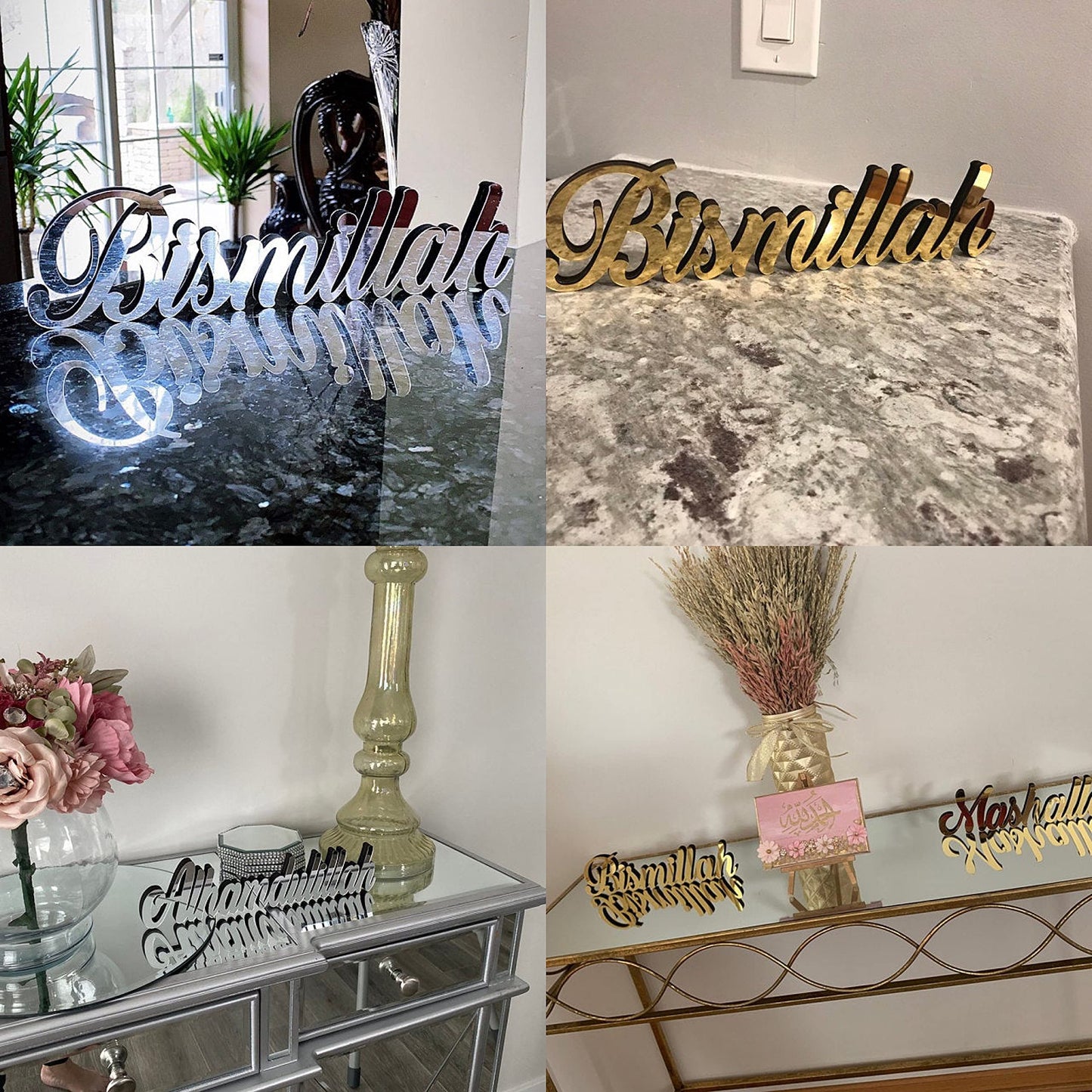 iwa concept Alhamdulillah Gold Home Decor for Table or Shelves | Islamic Ramadan Gift & Eid Decorations