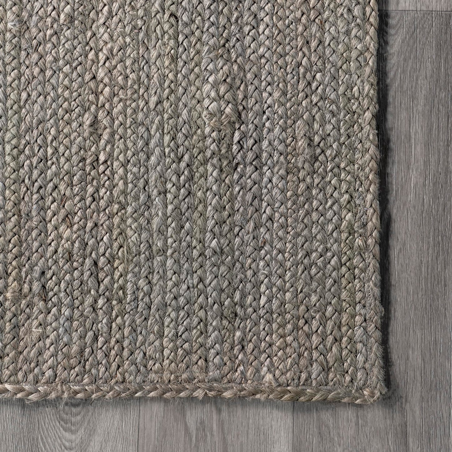 nuLOOM 9x12 Rigo Jute Hand Woven Area Rug, Grey, Solid Farmhouse Design, Natural Fiber, For Bedroom, Living Room, Dining Room, Hallway, Office, Kitchen, Entryway