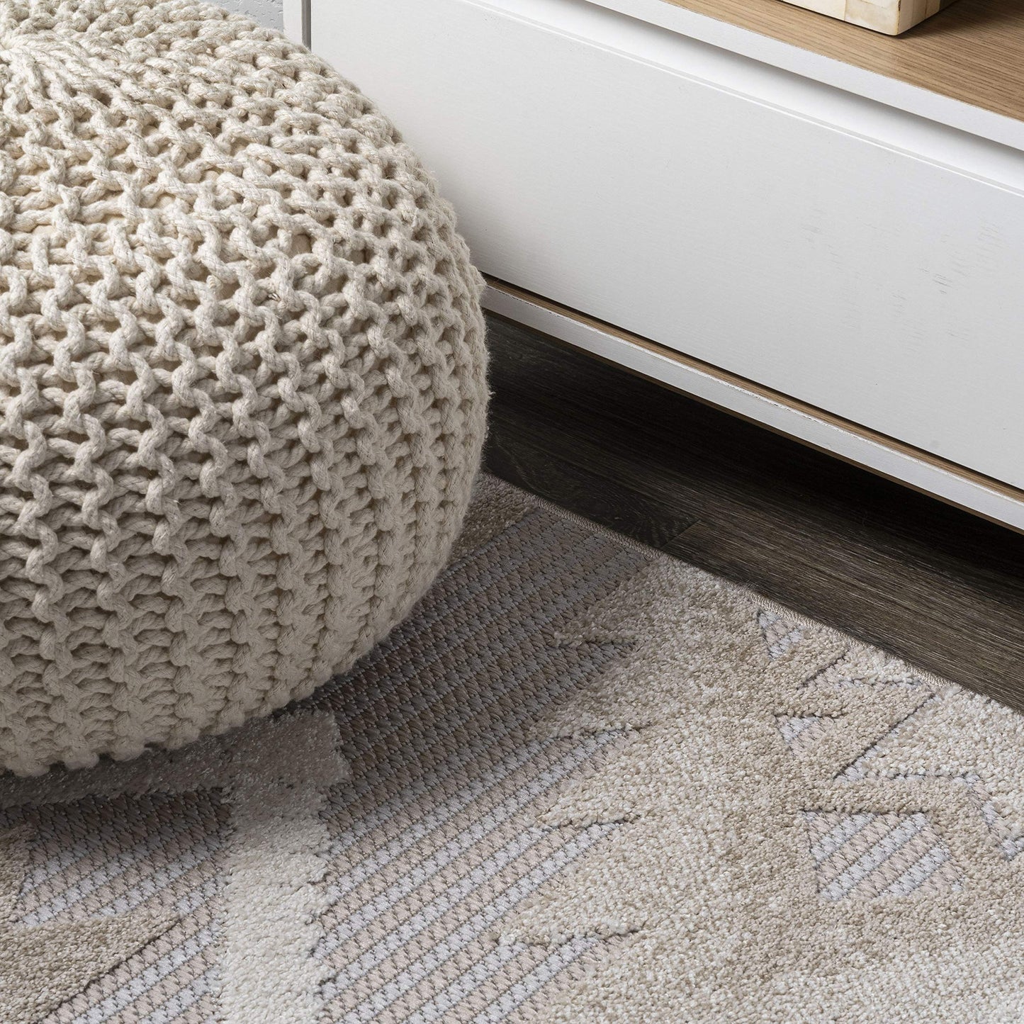 JONATHAN Y Neutral Diamond Kilim Indoor Outdoor Area Rug 4X6 Beige/Gray, Sumak High-Low Pile for Backyard, Patio, Porch, Easy-Cleaning, High Traffic, Pet-Friendly, Non-Shedding (SBH107A-4)
