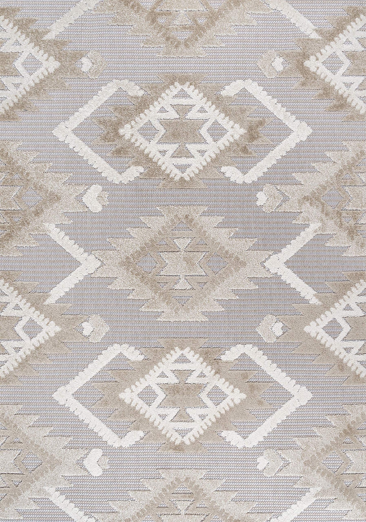 JONATHAN Y Neutral Diamond Kilim Indoor Outdoor Area Rug 4X6 Beige/Gray, Sumak High-Low Pile for Backyard, Patio, Porch, Easy-Cleaning, High Traffic, Pet-Friendly, Non-Shedding (SBH107A-4)