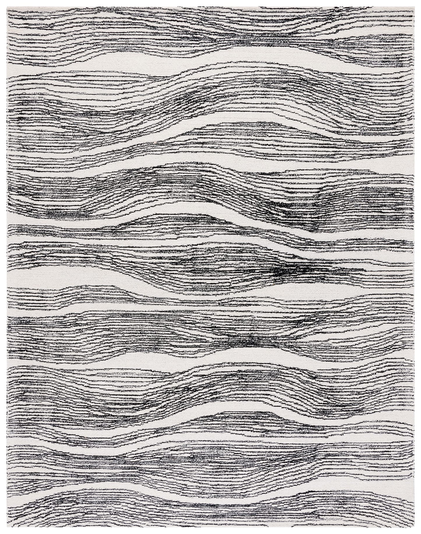 SAFAVIEH Metro Collection 8' x 10' IvoryBlack MET995B Handmade Premium Wool Living Room Dining Bedroom Area Rug