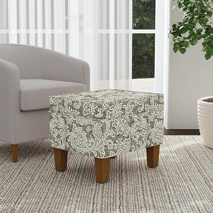 Spatial Order Home Decor | Dinah Collection Modern Storage Ottoman | Ottoman with Storage for Living Room & Bedroom(Brown Jacobean Print)