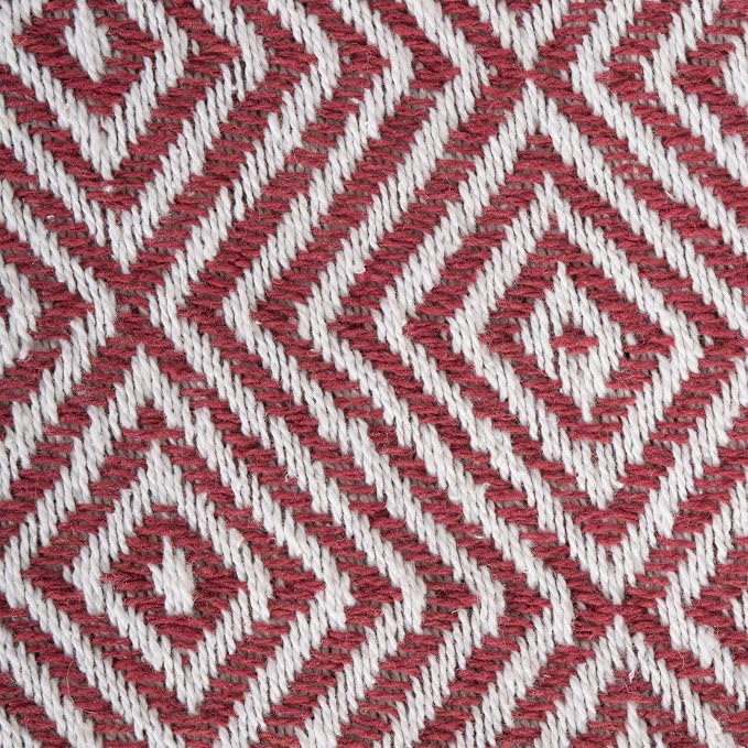 DII Diamond Throw Collection Woven Cotton, 50x60, Barn Red