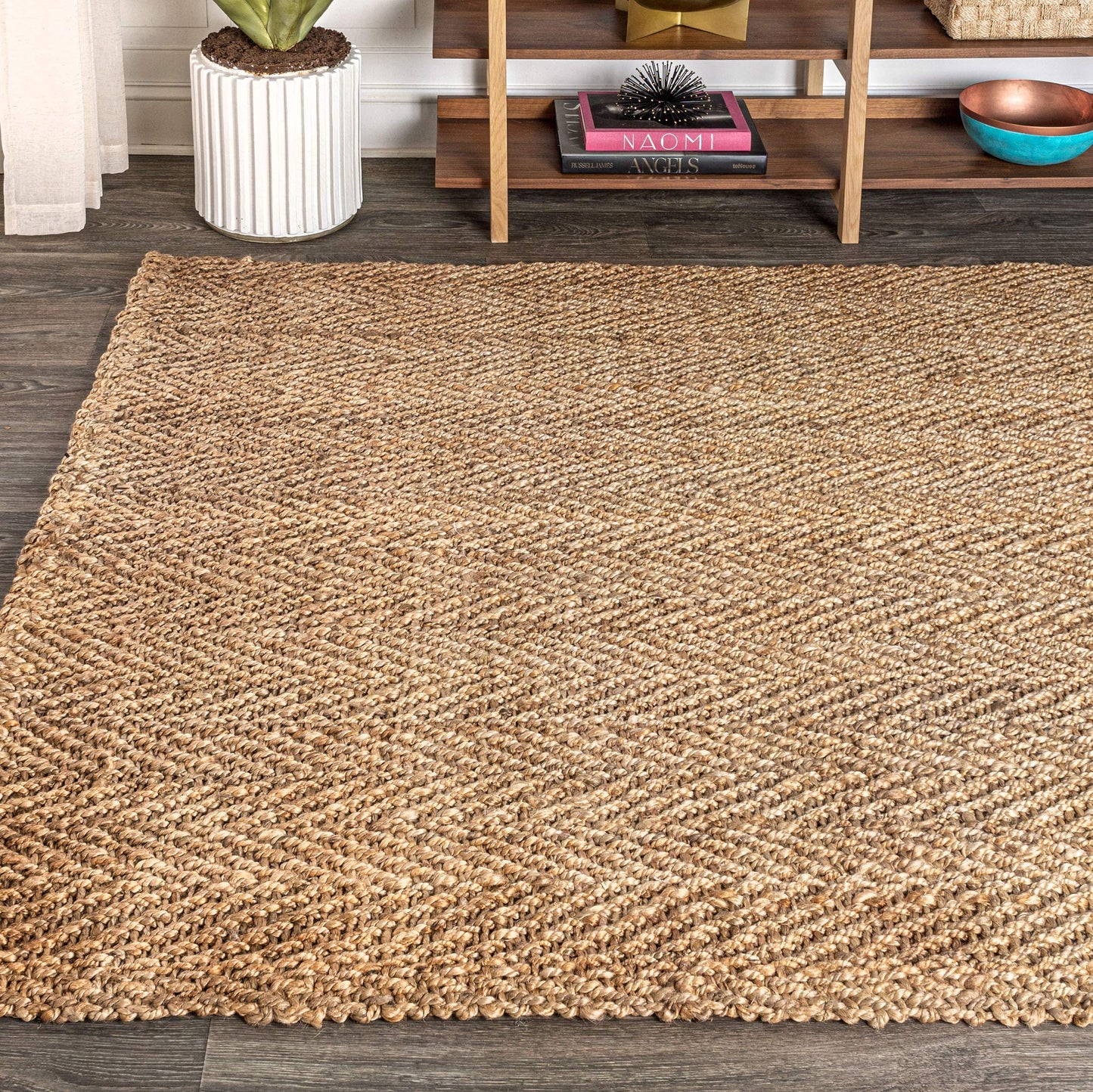 JONATHAN Y Espina Hand Woven Herringbone Chunky Jute Natural Indoor Area Rug, 8x10, Bohemian, Cottage, Easy-Cleaning for Living Room, Bedroom, Kitchen, Pet Friendly, Non-Shedding (NFR101A-8)