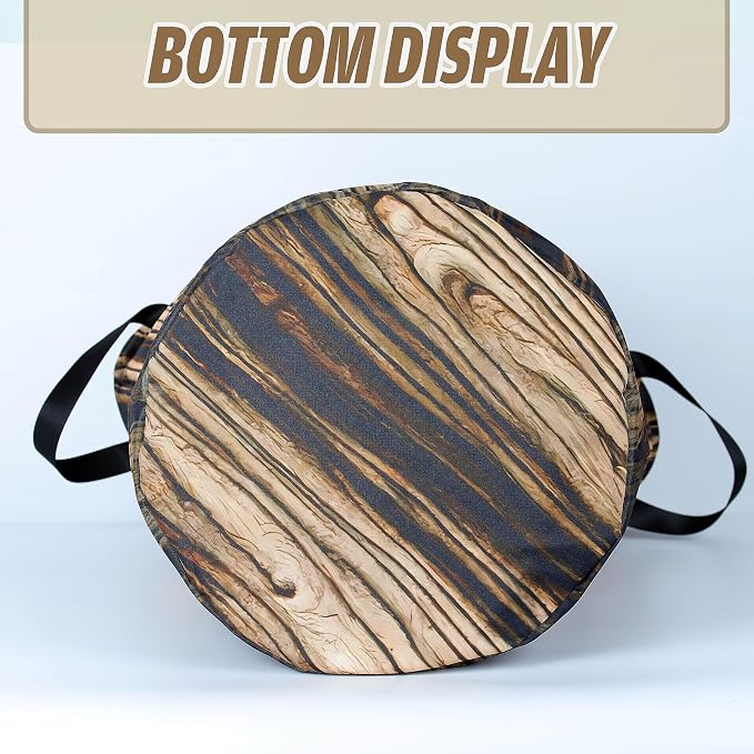 Wood Grain Laundry Basket Tree Stump Texture Foldable Oxford Cloth Funny Tote Bag Laundry Hamper Clothes Storage Bucket Organizer For Bathroom/Laundry Storage/Bedroom 18.9x16.5 Inch