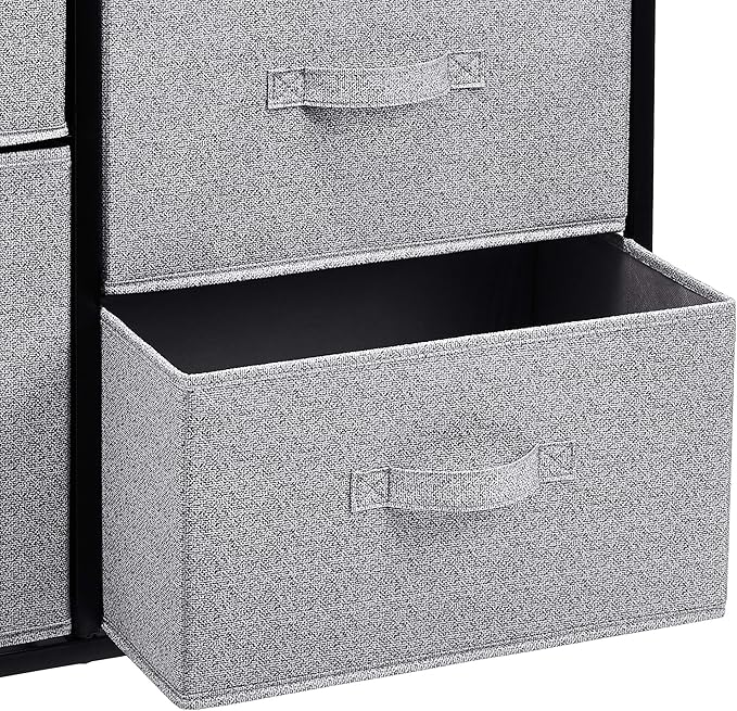 Amazon Basics Closet Organizer with 5-Fabric Storage Drawers for Bedroom, Living Room, Black