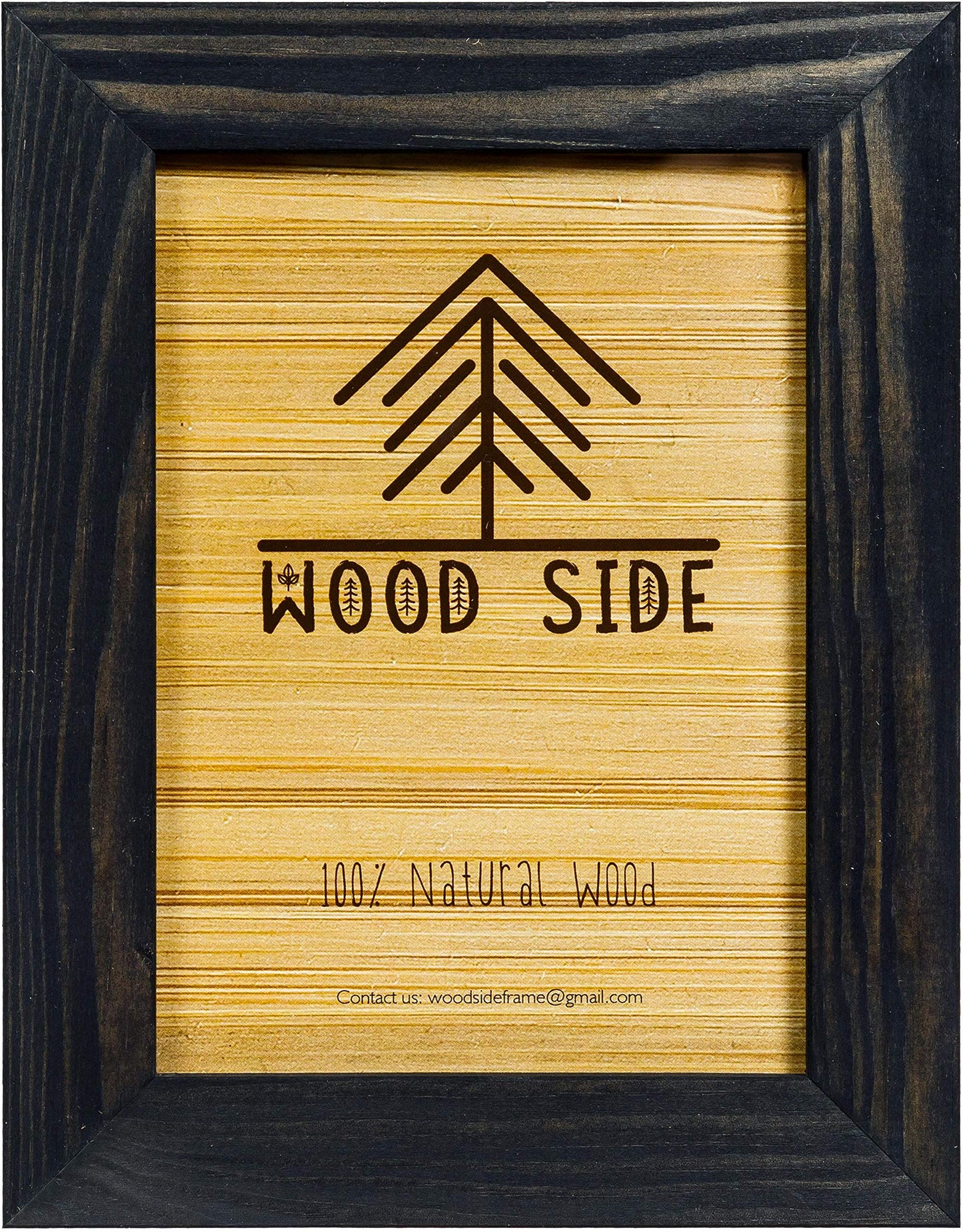 Rustic Wooden Picture Frame 9x12-100% Natural Solid Eco Distressed Wood for Wall Mounting Tabletop Photo Frame - Charcoal