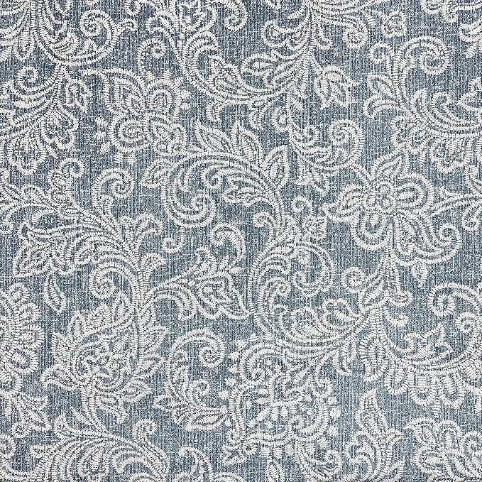Spatial Order Home Decor | Dinah Collection Modern Storage Ottoman | Ottoman with Storage for Living Room & Bedroom(Blue Denim Jacobean Print)